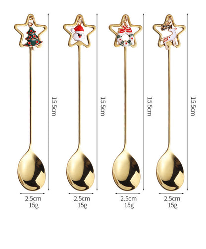 Silver Holiday Coffee Stirrer Spoon Set - Halri