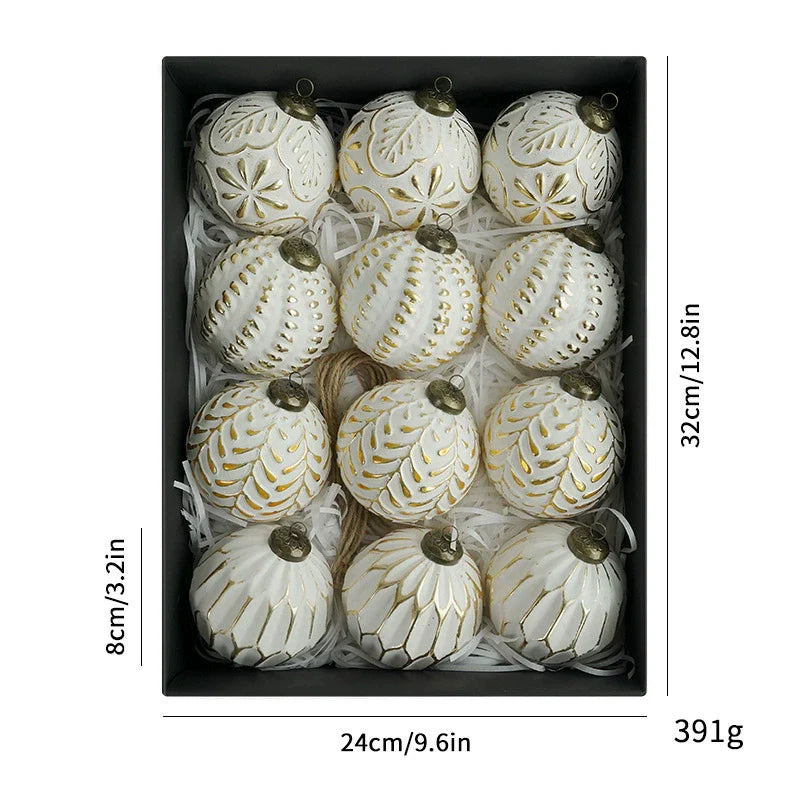 Vintage Holiday Glass Ball Ornaments Set - Halri