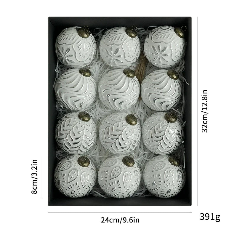 Vintage Holiday Glass Ball Ornaments Set