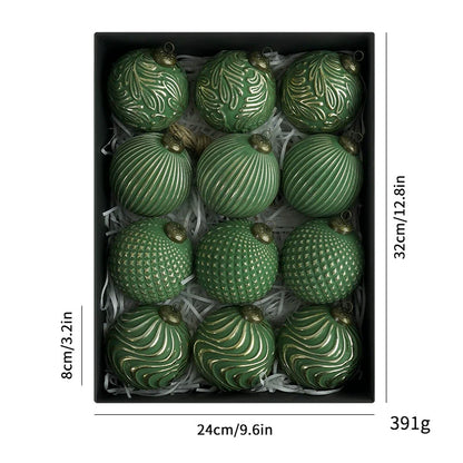 Vintage Holiday Glass Ball Ornaments Set