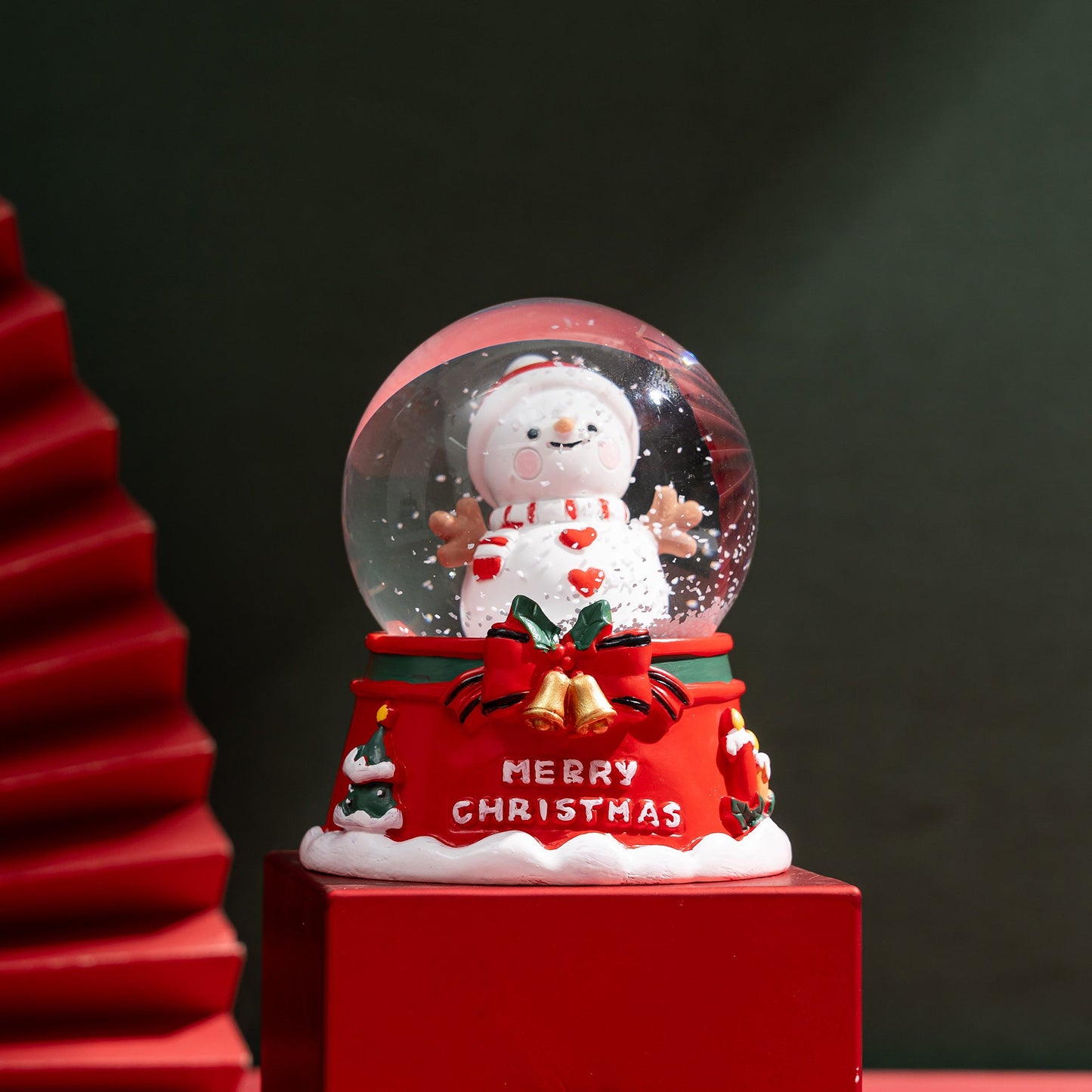 Sparkling Snowman Glass Christmas Tree Ornament