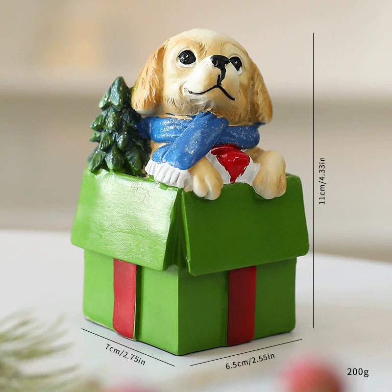 Handmade Resin Dog Holiday Window Decoration