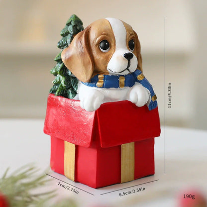 Handmade Resin Dog Holiday Window Decoration