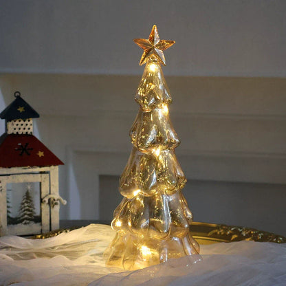 Small Sparkly Glass Xmas Tree Decorations