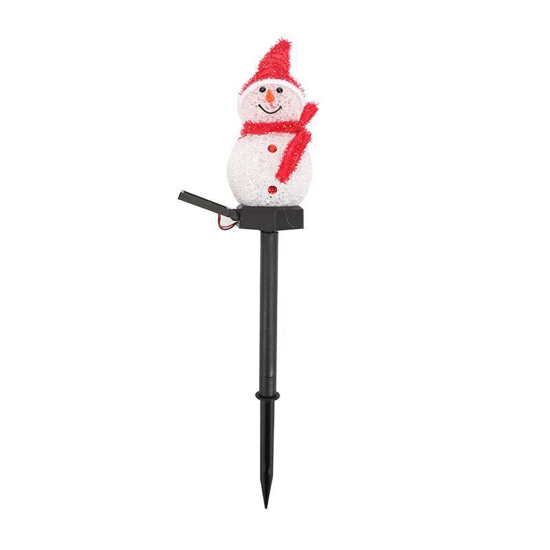 Colorful Solar Powered Snowman Yard Light