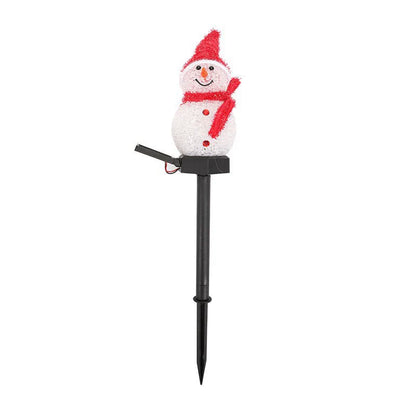 Colorful Solar Powered Snowman Yard Light