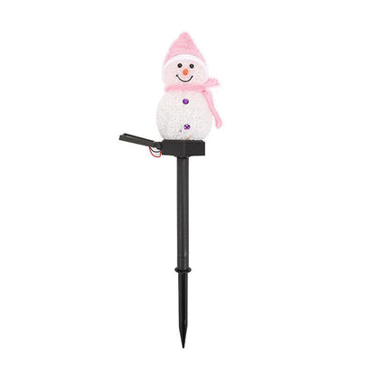 Colorful Solar Powered Snowman Yard Light