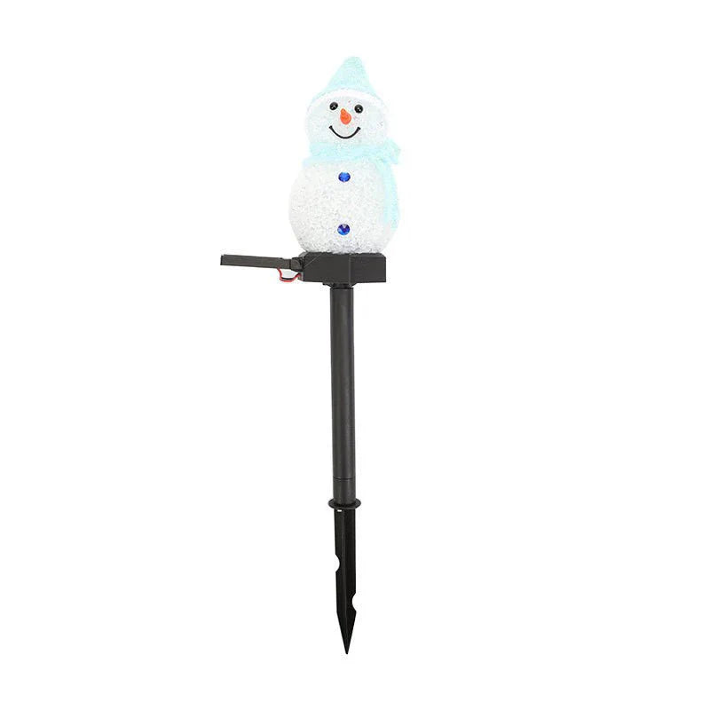 Colorful Solar Powered Snowman Yard Light