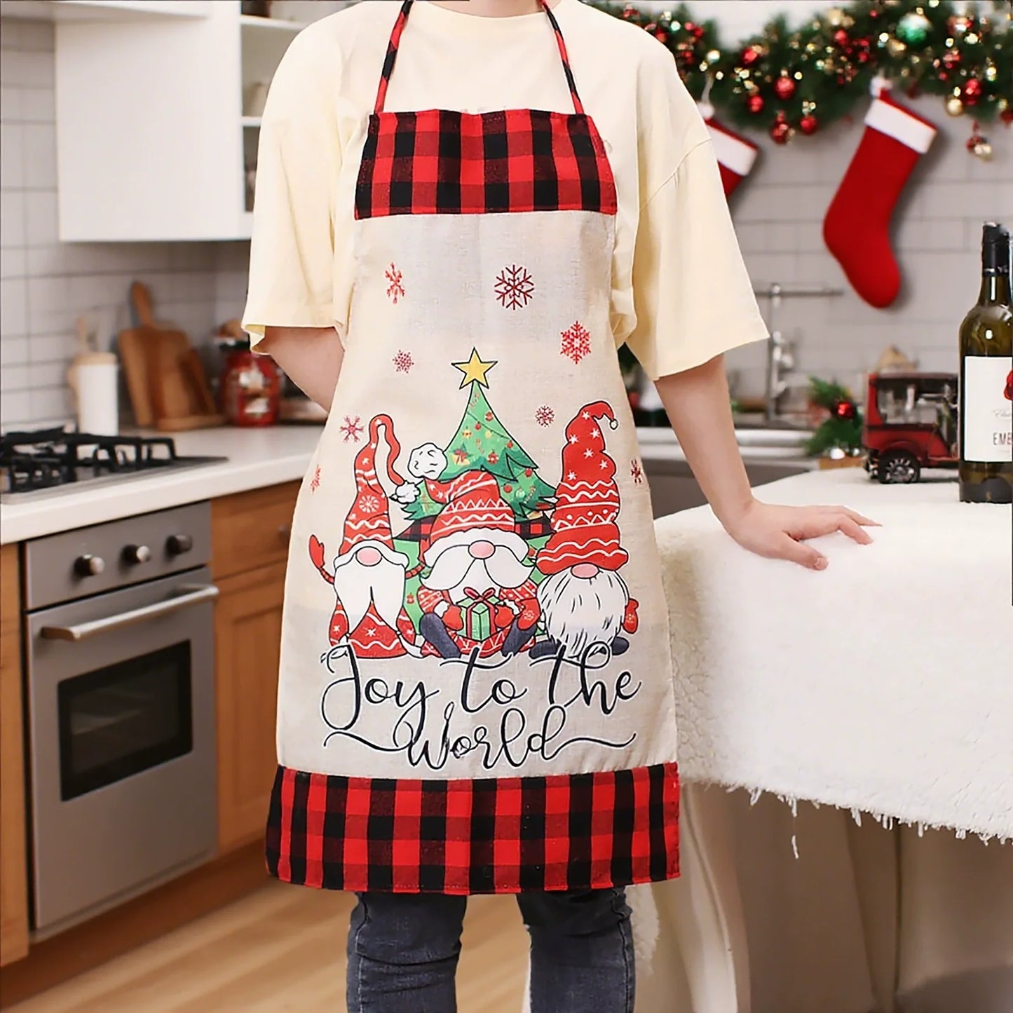 Fun Holiday Red Gnome Apron