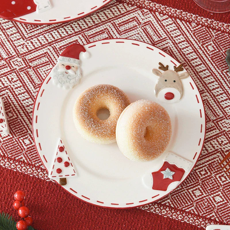 Christmas Themed Ceramic Holiday Plate - Halri