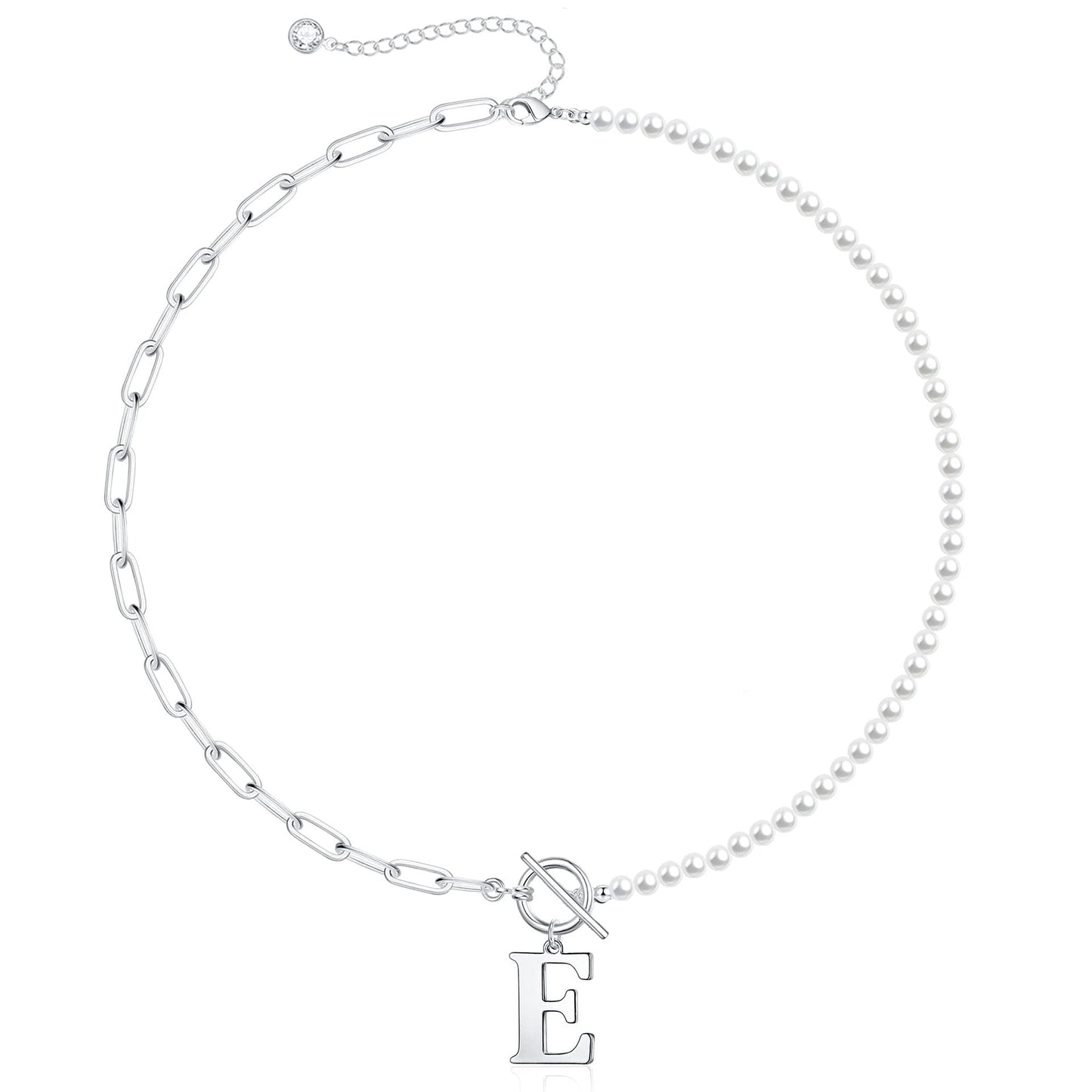 Personalized Pearl Initial Bar Necklace