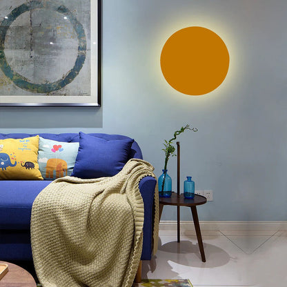 Simple Round LED Wall Lamp with Color Options