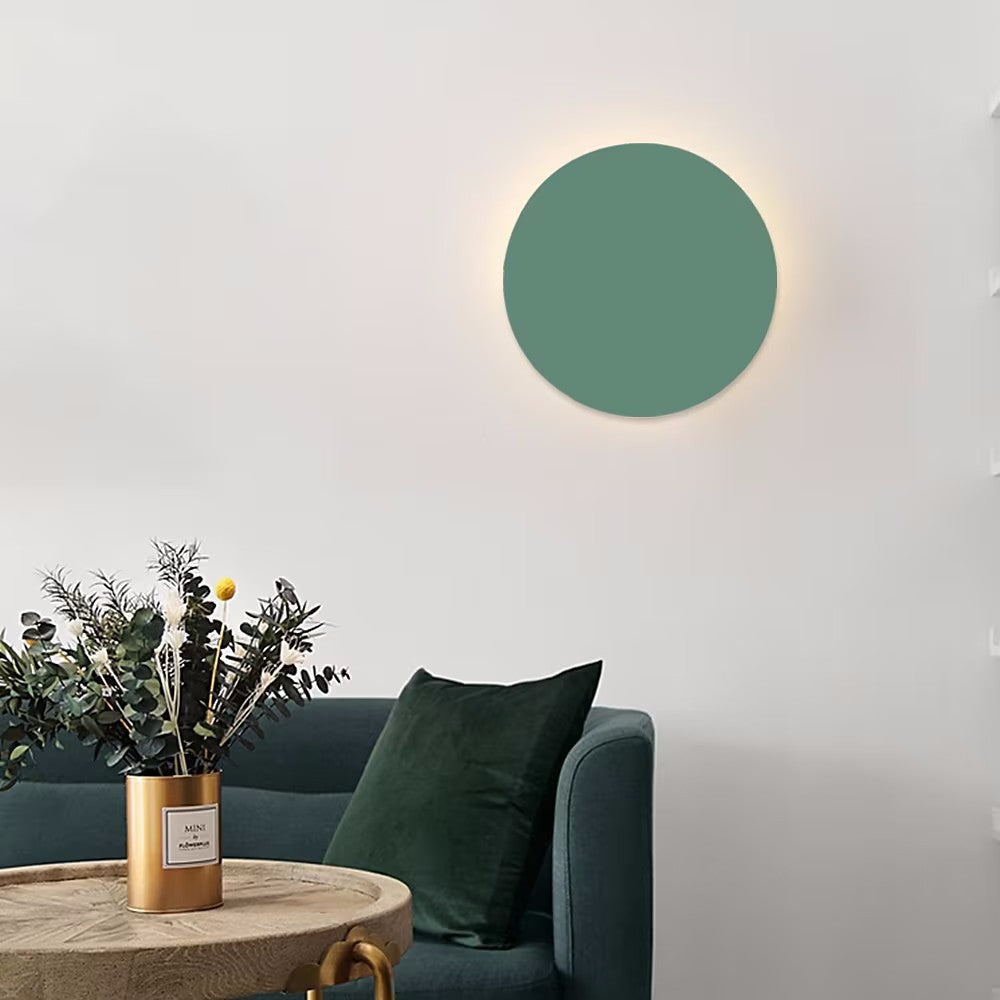 Simple Round LED Wall Lamp with Color Options