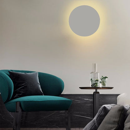 Simple Round LED Wall Lamp with Color Options