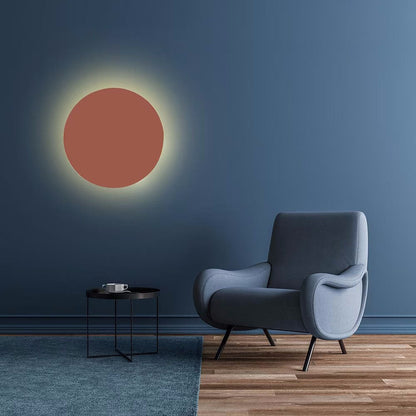 Simple Round LED Wall Lamp with Color Options