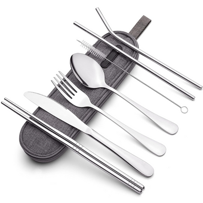 Portable 4-Piece Stainless Steel Travel Cutlery Set