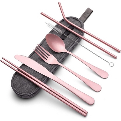 Portable 4-Piece Stainless Steel Travel Cutlery Set
