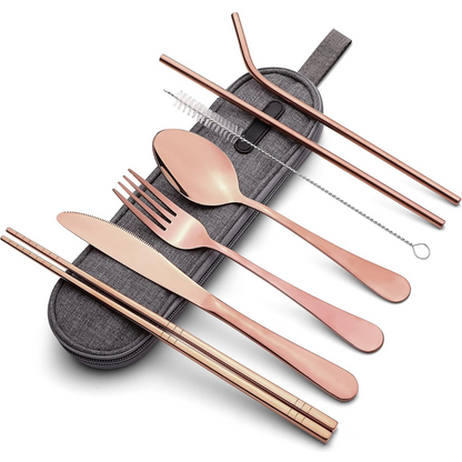 Portable 4-Piece Stainless Steel Travel Cutlery Set