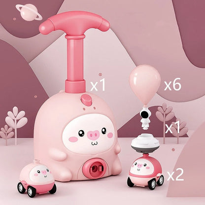 STEM Balloon Car Toy Set with Rocket Launcher, Battery-Free, Safe for Kids Age 3+