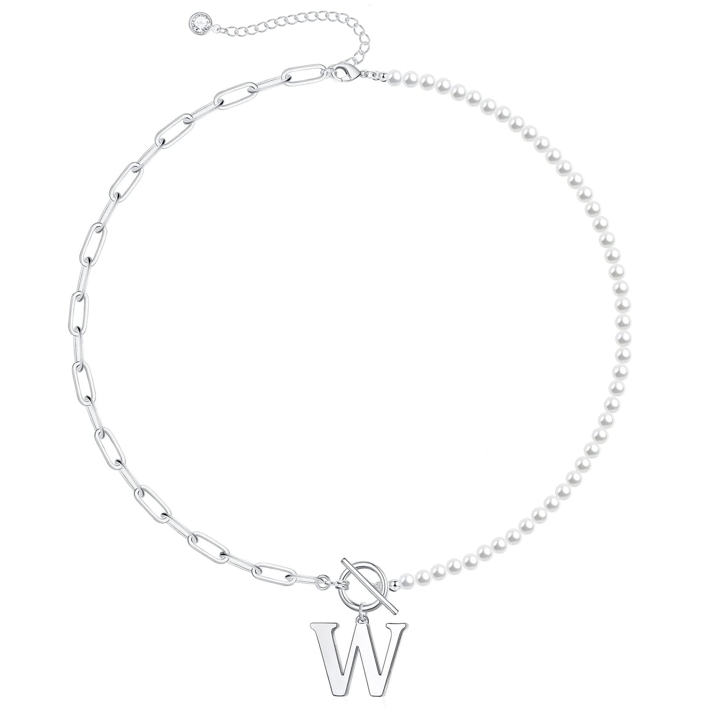 Personalized Pearl Initial Bar Necklace