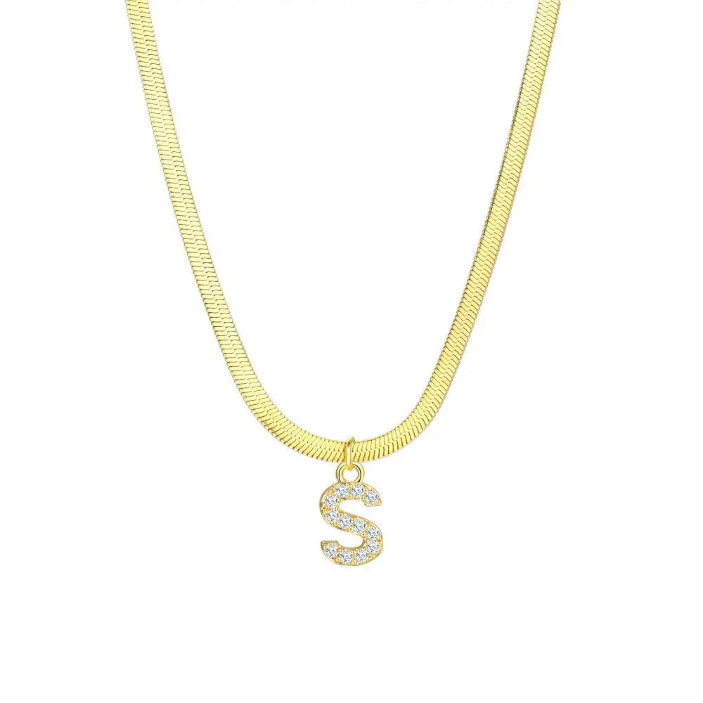 Delicate Diamond Initial Bar Necklace