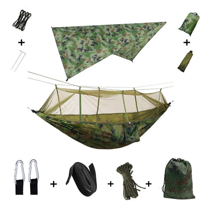 Portable Hammock with Bug Net and Rain Fly