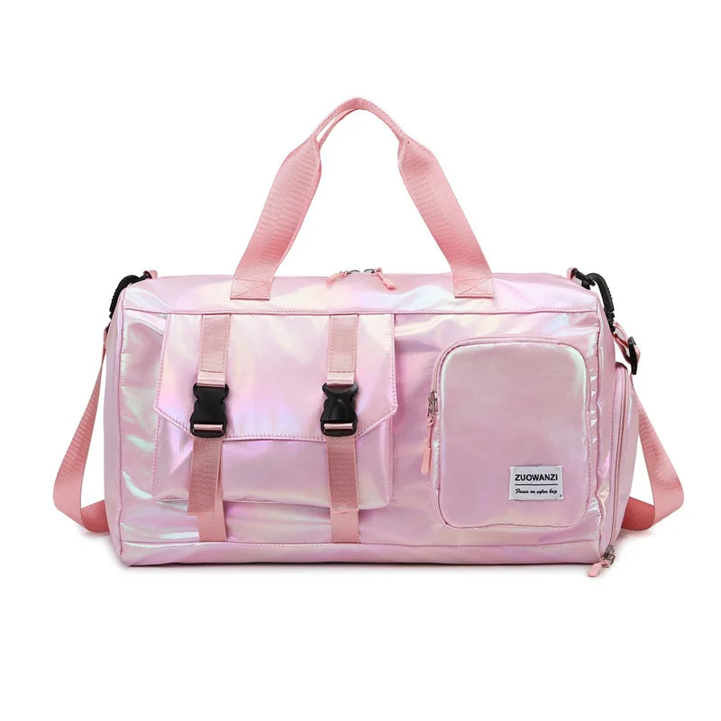Spacious Holographic Travel Tote with Shoe Pocket - Halri