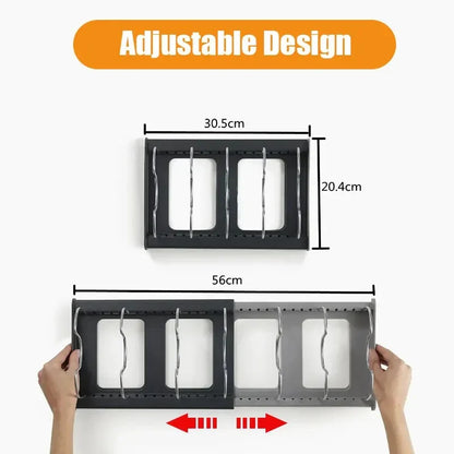 Space Saving Pot Lid Holder with 7 Adjustable Compartments