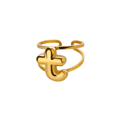 Personalized Initial Open Ring Adjustable Band