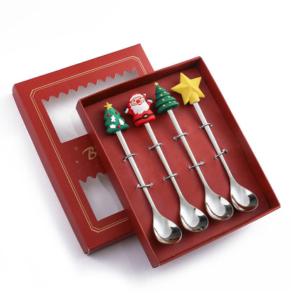 Holiday 4 Piece Merry Christmas Dinner Plate Set