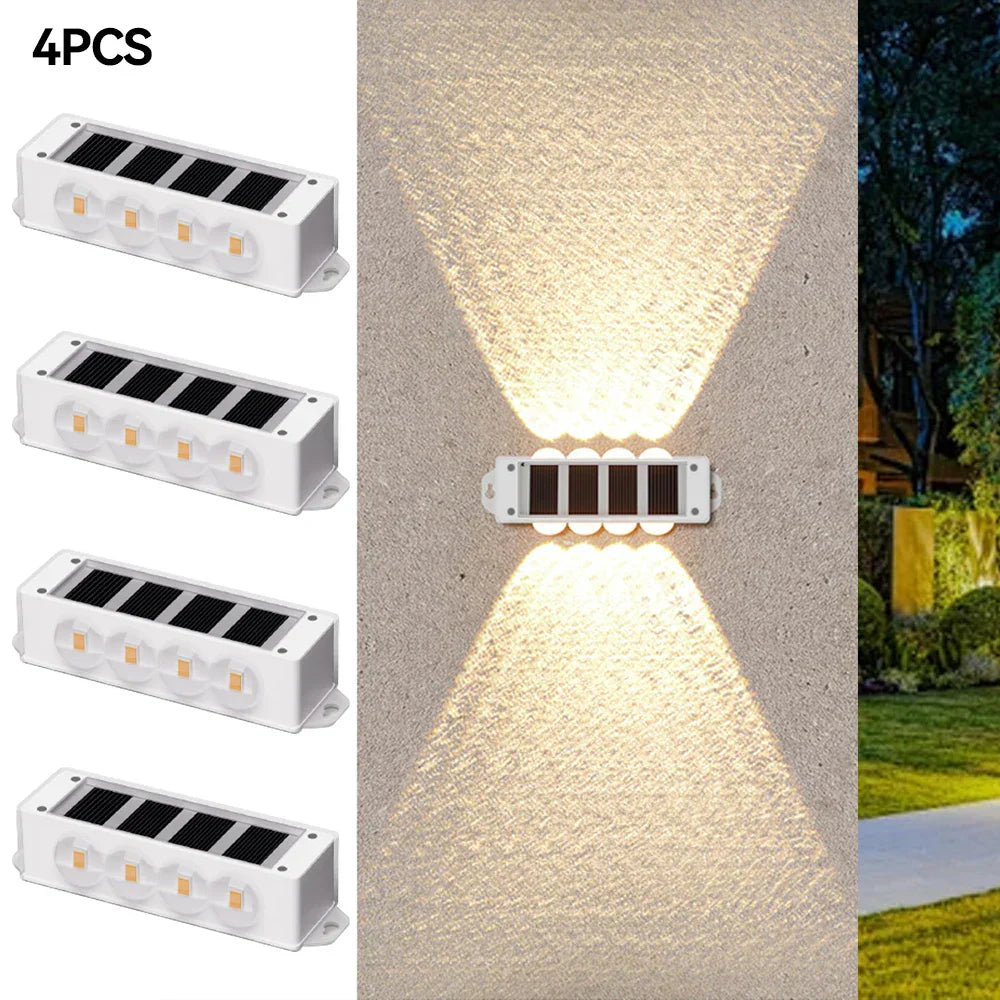 Outdoor Solar Wall Lamp Warm White Weatherproof Garden Light - Halri