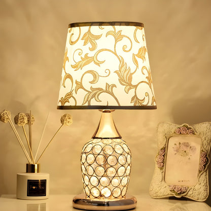 Modern Crystal Glass Table Lamp with LED Touch Light