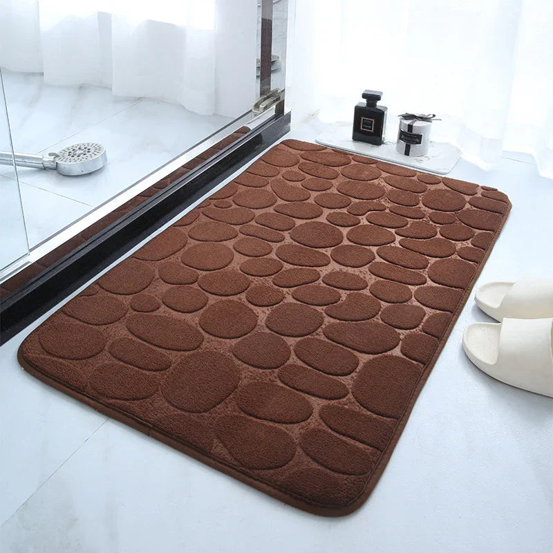 Soft Grip Bathroom Mat with Textured Memory Foam Surface - Halri