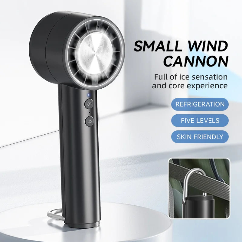 Compact Portable Handheld Fan with 5 Speed Settings