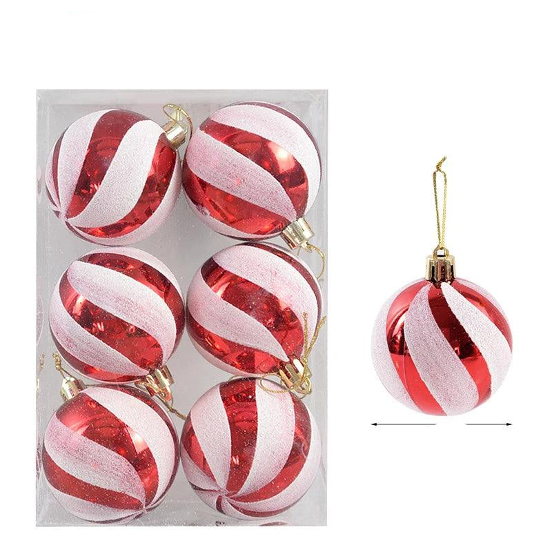 Colorful Glass Xmas Ornament Ball Set of 6 - Halri