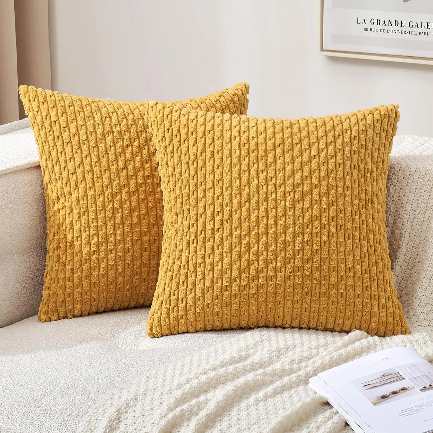 Plush Striped Velvet Cushion in Chic Bohemian Design