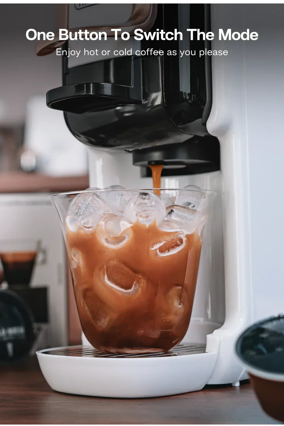 Compact Multi-Function Coffee Maker with Milk Frother