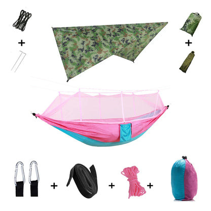 Portable Hammock with Bug Net and Rain Fly