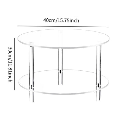 Sleek Glass Coffee Side Table with Adjustable Height