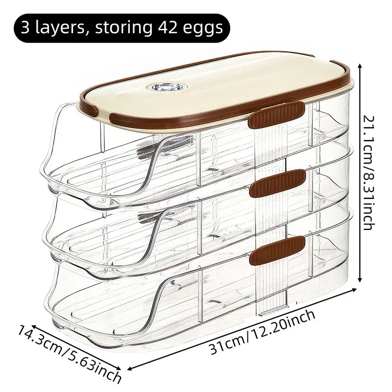 Clear Refrigerator Egg Holder Storage Container