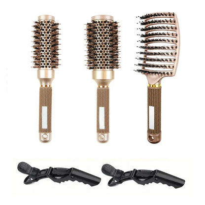 Premium Round Hair Brush Set with Ceramic Bristles - Halri