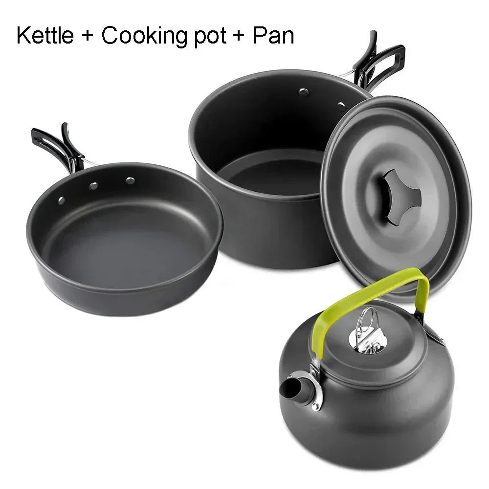 Compact Outdoor Cooking Set - Ultra Light Non Stick Camp Kit