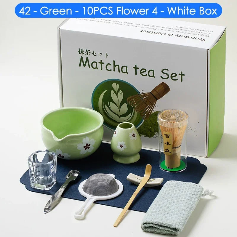 Variant image for Japanese Matcha Tea Set 10-Piece Natural Bamboo Ceramic Standard Size-9
