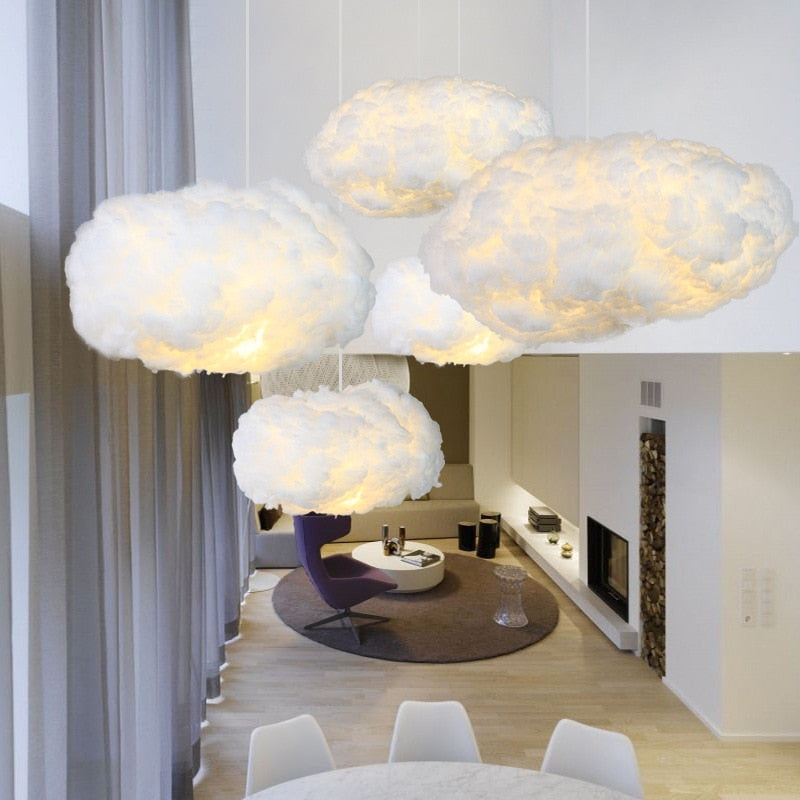 Airy White Cotton Pendant Light for Warm Glow