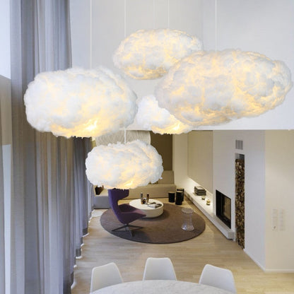 Airy White Cotton Pendant Light for Warm Glow