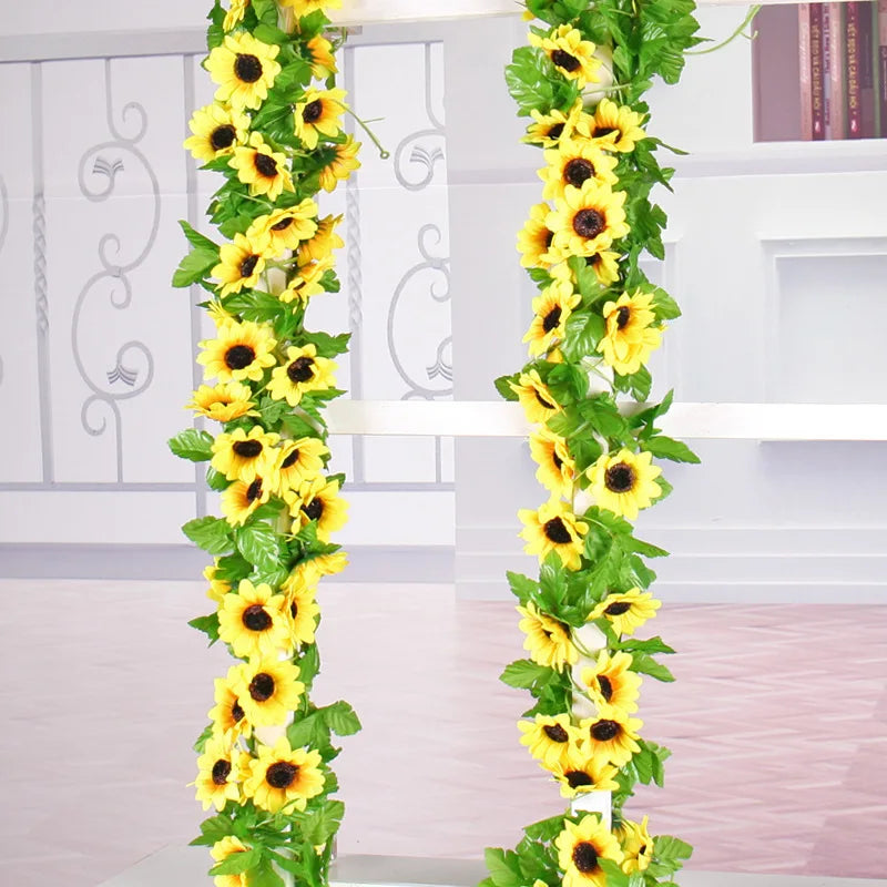 Beautiful Artificial Sunflower Flower Garland 2.6m Long