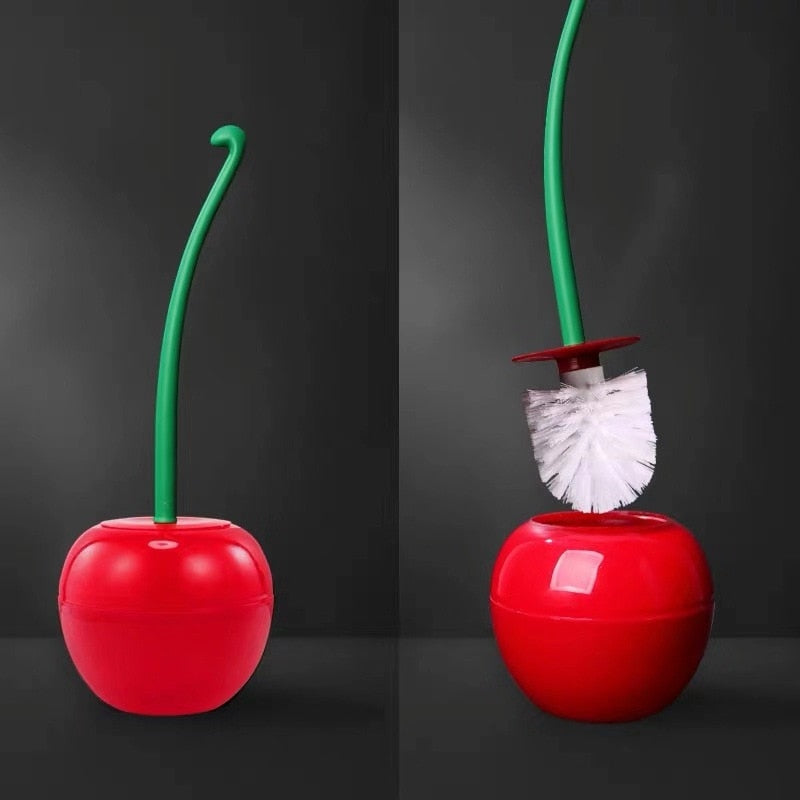 Colorful Cherry Toilet Brush with Fun Design