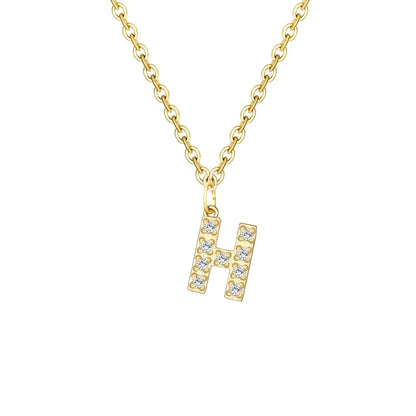 Delicate CZ Initial Pendant Chain Necklace