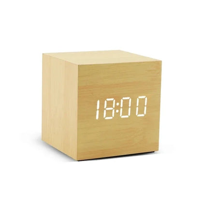 Simple Wood LED Table Alarm Clock