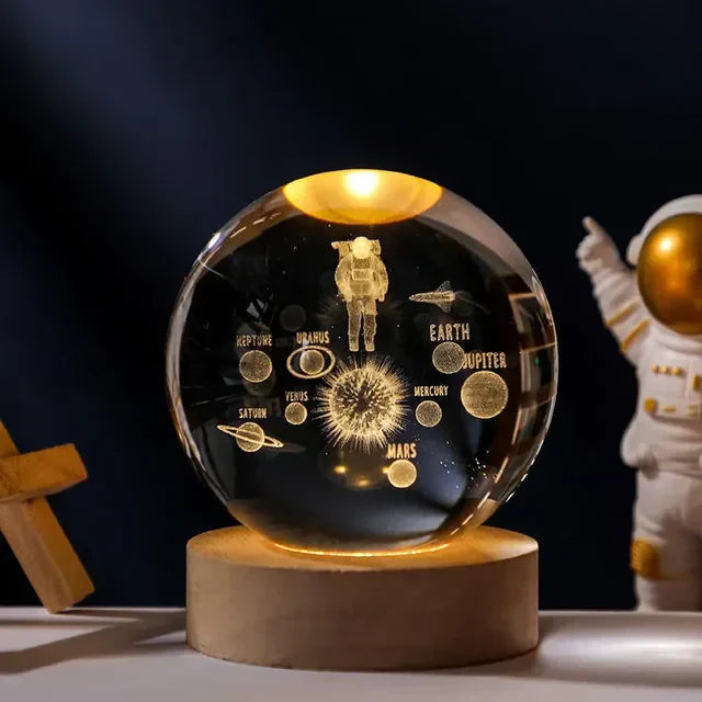 Glowing Galaxy 3D Crystal Night Light